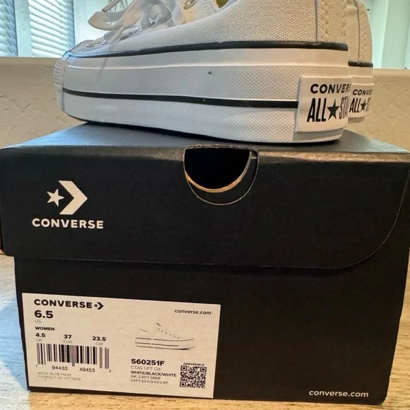 Converse Women's White Platform Sneakers - Picture 2 of 4